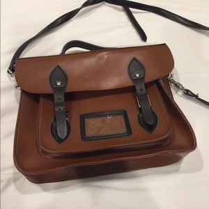 Cambridge Satchel Two Toned, 14”Black and Brown.